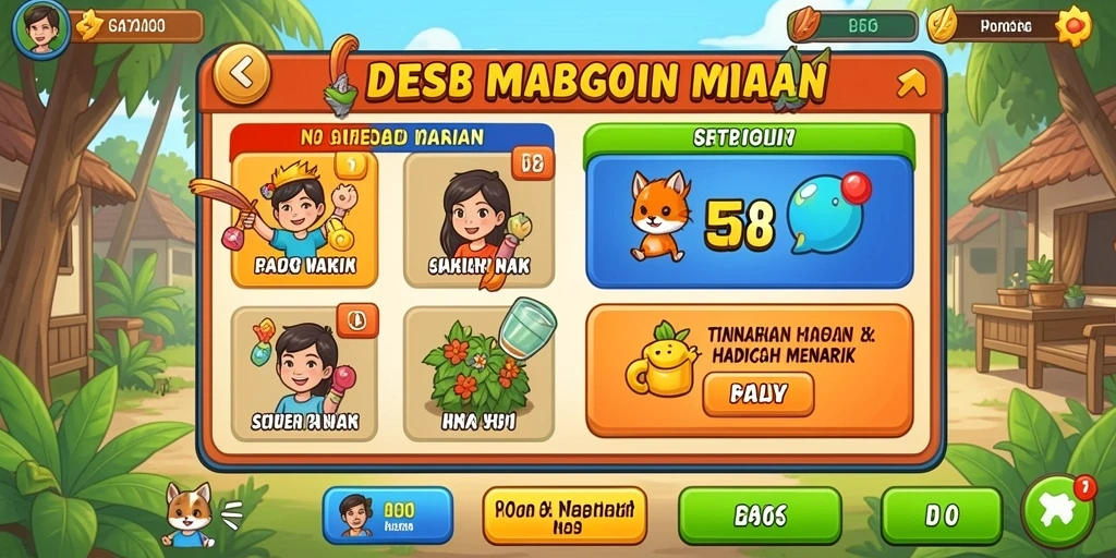 Tampilan menu utama yang menarik dan mudah dinavigasi.